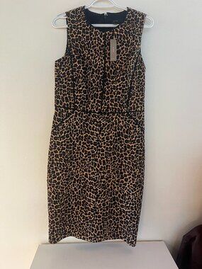 NWT J Crew Leopard Print Cocktail Dress